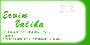 ervin balika business card